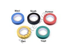 5 Adet Elektrik Bandı, Pvc İzole Bant, 0.13x18mm, 10 Metre (Renkli), 600 V, 80 Derece,