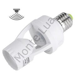 E27 Hareket Sensörlü Lamba Tutucu 110-240Volt 60Watt, Ampul Soket Adaptörü PIR,