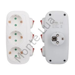 3 Ayrı Anahtarlı Priz, 16 Amper, 3500 Watt