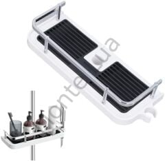 ‎Monte Lua Banyo Rafı, Duş başlığı tutucusu, Dayanıklı Şampuan ve Sabunluk Rafı, Banyo Düzenleyici, Duş Rayı için Gümüş, Organizer, Çok Amaçlı