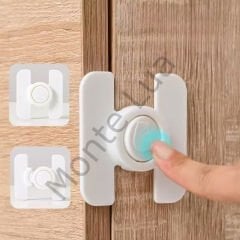 Düğmeli Tip Dolap ve Çekmece Çocuk Güvenlik Kilidi, 1 Adet, Karma Renk