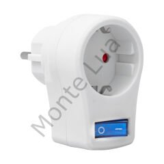 Anahtarlı Akım Korumalı Tekli Priz 10 Amper - 2510 Watt, Powermaster, Bilgisayar, Buzdolabı, Televizyon, Çamaşır Makinesi