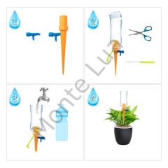 Çiçek Sulama Damlama Sistemi, (10’lu Paket), Sadece Gazlı İçecek Şişeleri ile Uyumludur,