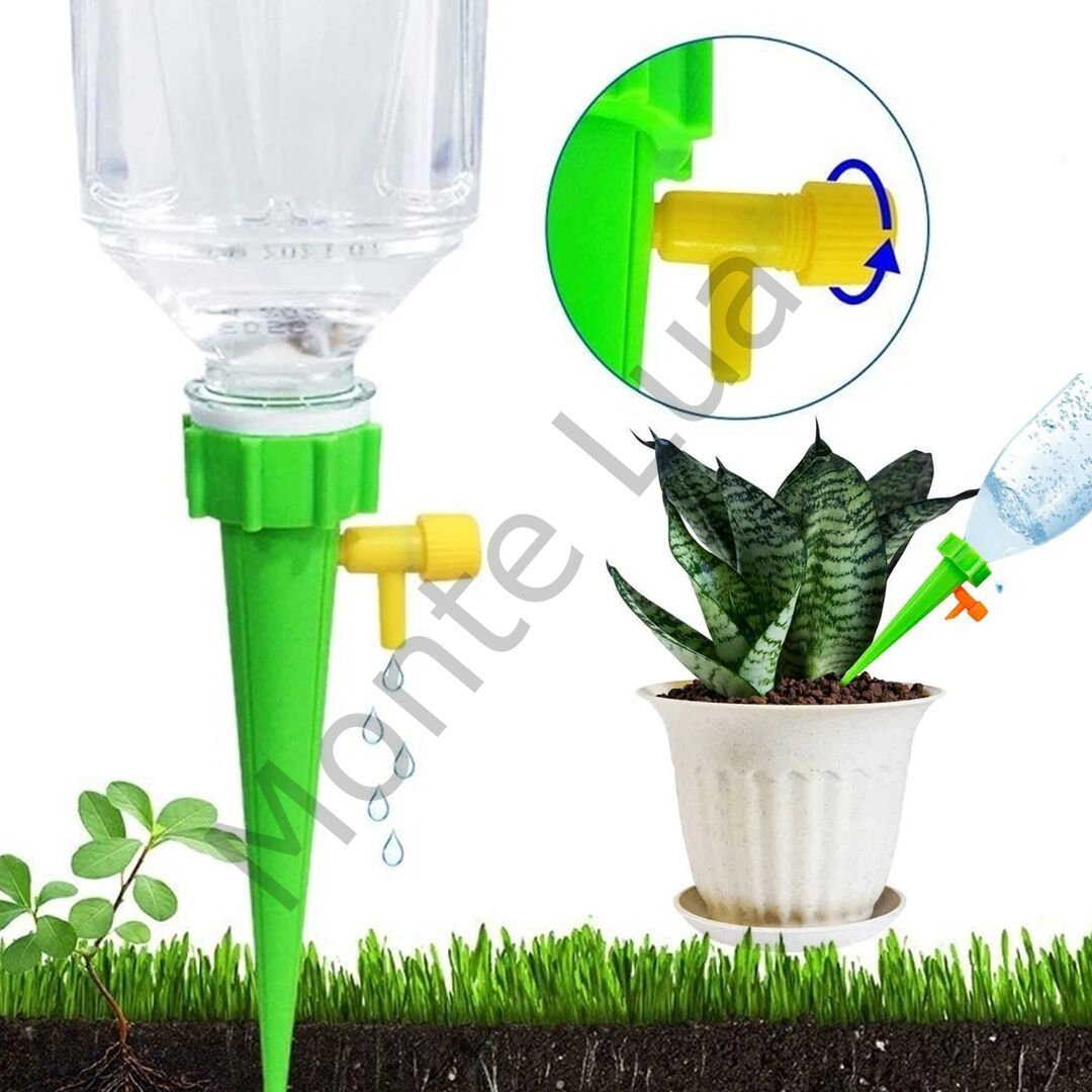 Çiçek Sulama Damlama Sistemi, (10’lu Paket), Sadece Gazlı İçecek Şişeleri ile Uyumludur,