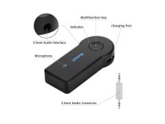 Mikrofonlu Bluetooth Ses Alıcı Araç ve Hoparlör İçin Aux Girişli Kablosuz Dönüştürücü Kiti