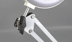 Akrobat Hareketli, 3 Diopter, Büyüteçli Led Işıklı Masa Çalışma Lambası, Mengeneli, Katlanabilir,