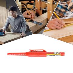Kırmızı, 45 Mm, Uzun İnce Uçlu, Metal Ahşap Beton Yüzey İşaretleme Kalemi,