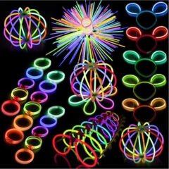 Fosforlu Neon Glow Stick Led Bileklik - Çubuk 100'lü Paket