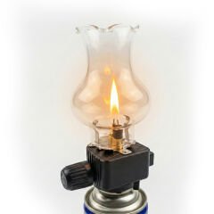 Cam Fanuslu Gaz Kartuş Uyumlu Nostaljik Kamp Lambası, Kartuş Dahil Değildir.