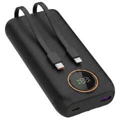 22.5W PD 20.000mAh Dahili Kablolu ve Hızlı Şarjlı Powerbank, Snapron, SNP-3013,