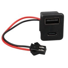 Pano Tip Kare Type-C + USB Şarj Soketi Bağlantı Modülü