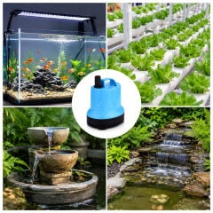 1000L/H 15W Dalgıç Akvaryum, Topraksız Tarım, Sessiz Su Pompası, 1 Metre Hortumlu