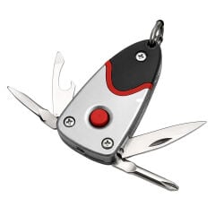 Çok Fonksiyonlu Mini Çakı Anahtarlık + LED Işıklı Taşınabilir Cep Aleti